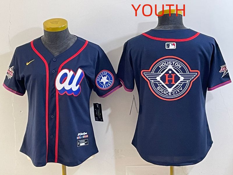 Youth 2025 Houston Astros Blank Drak Blue All star Nike MLB Jersey style 011->youth mlb jersey->Youth Jersey